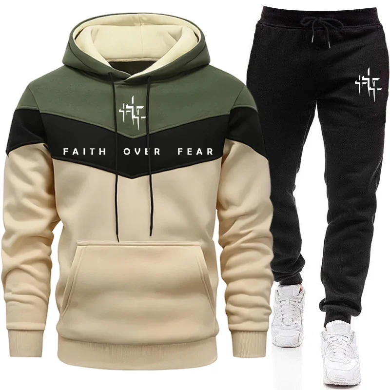 Joggers Pants - Faith Over Fear Setelan Olahraga Pria,