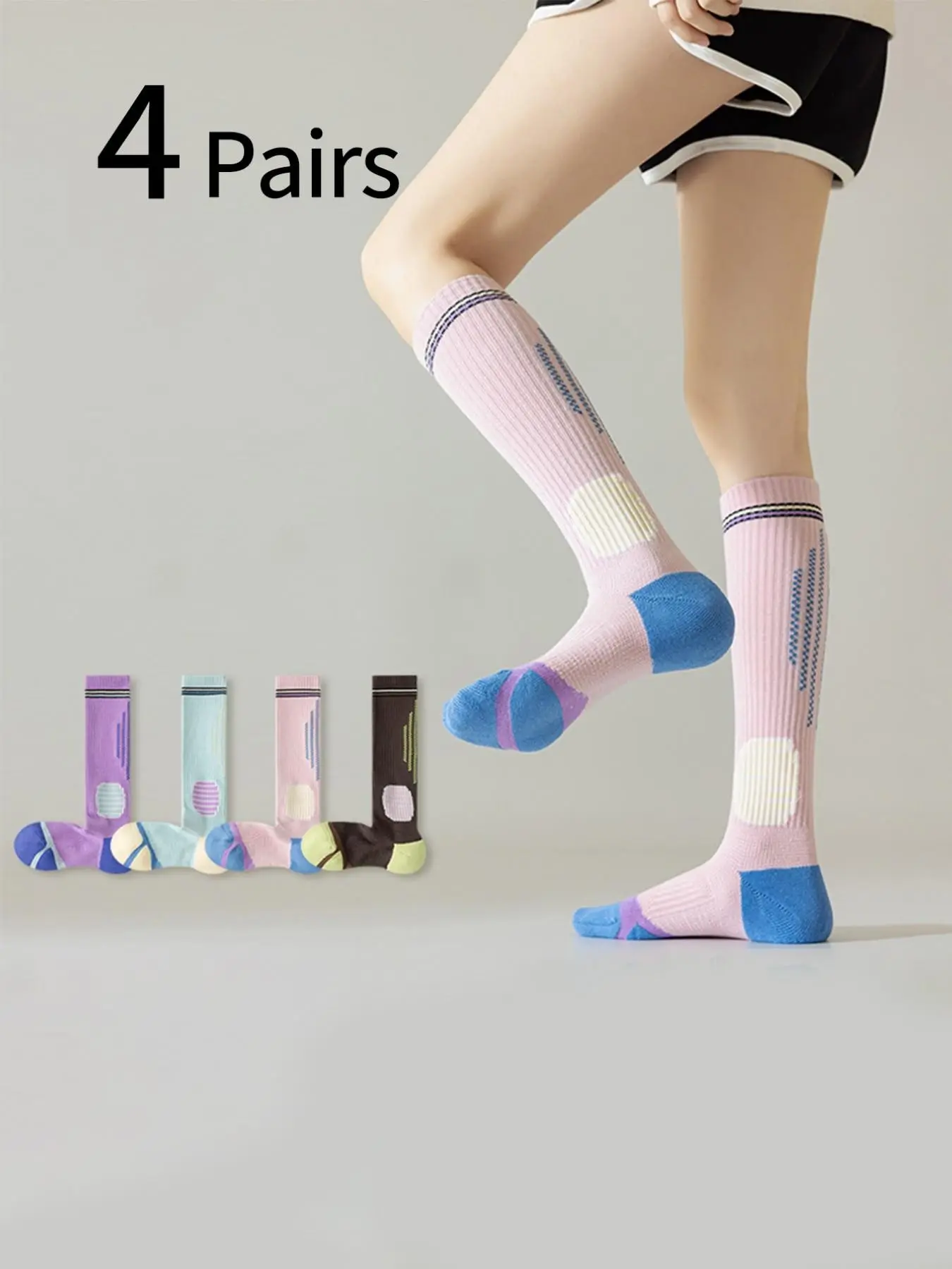 Sports Socks - 4 Pasang Kaus Kaki Kompresi Sporty