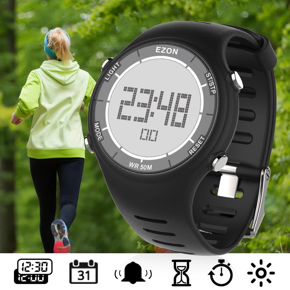 Running Watch - EZON Jam Tangan Olahraga Digital Wanita