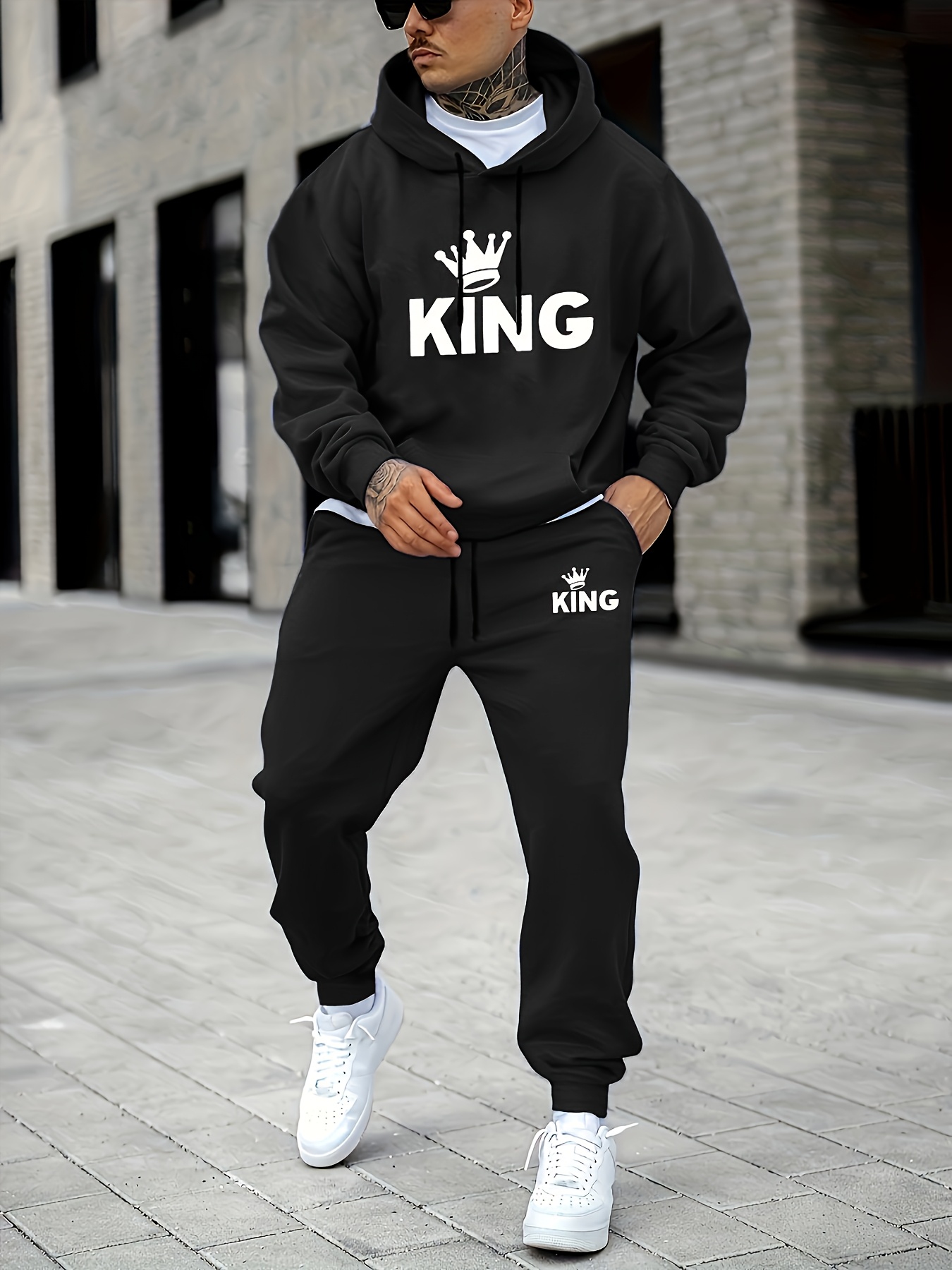 Joggers Pants - Setelan Olahraga Pria Motif Mahkota KING