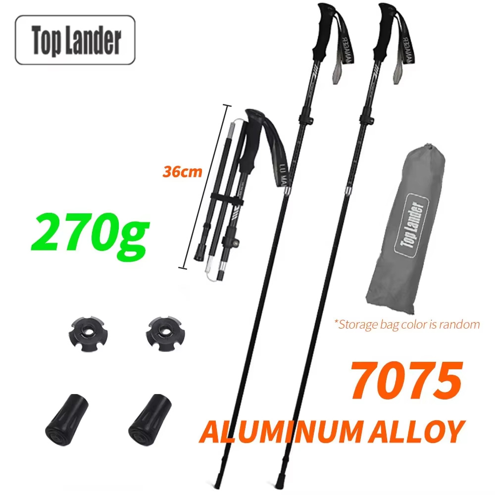 Trekking Pole Carbon - Tongkat Trekking Lipat Aluminium 7075 Ultralight,