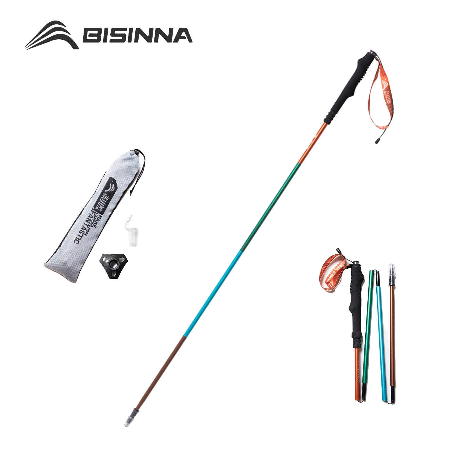 Trekking Pole Carbon - BISINNA 2 Buah Tongkat Trekking Bahan