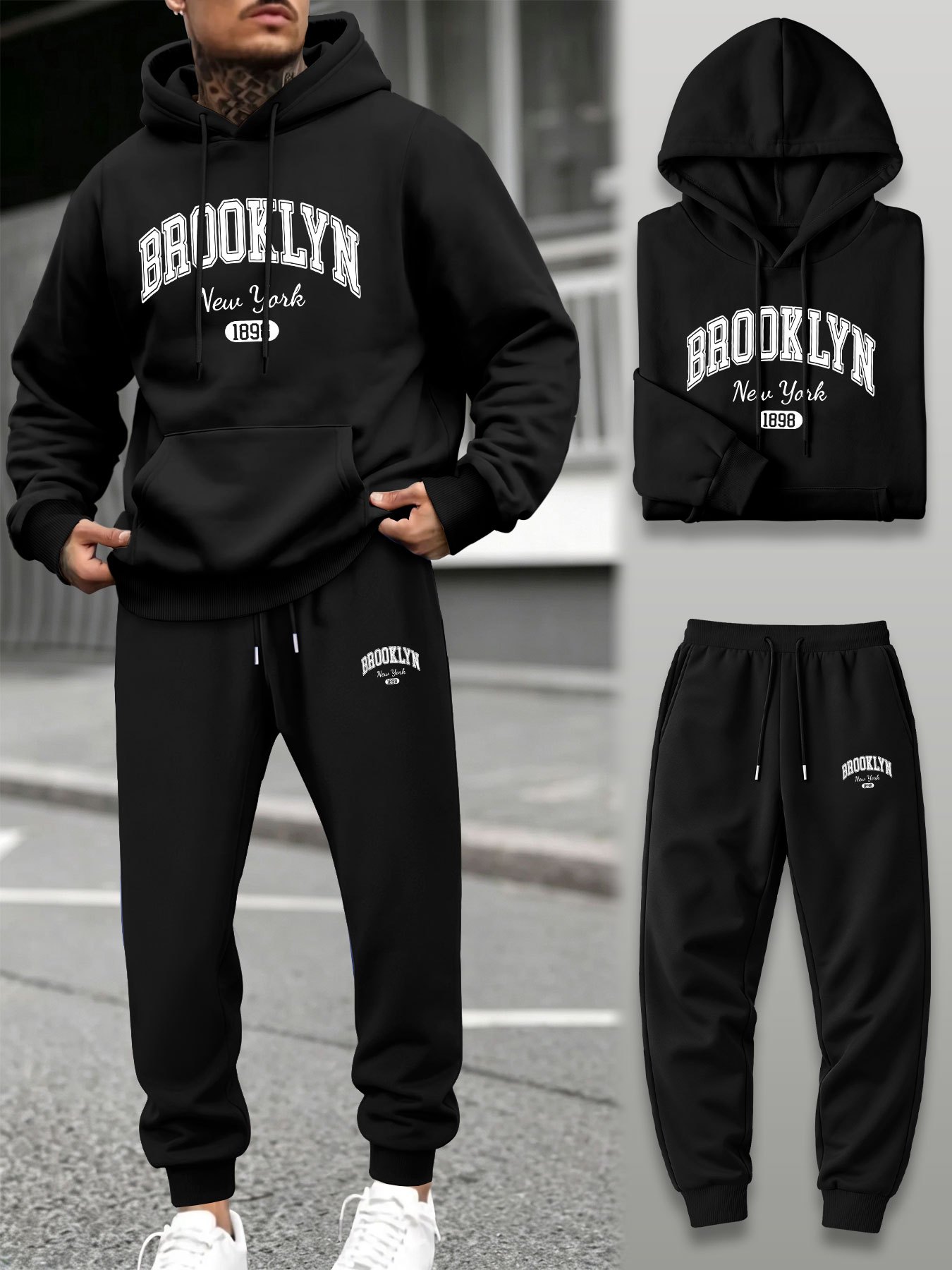 Joggers Pants - Setelan Olahraga Pria 2 Potong, Hoodie