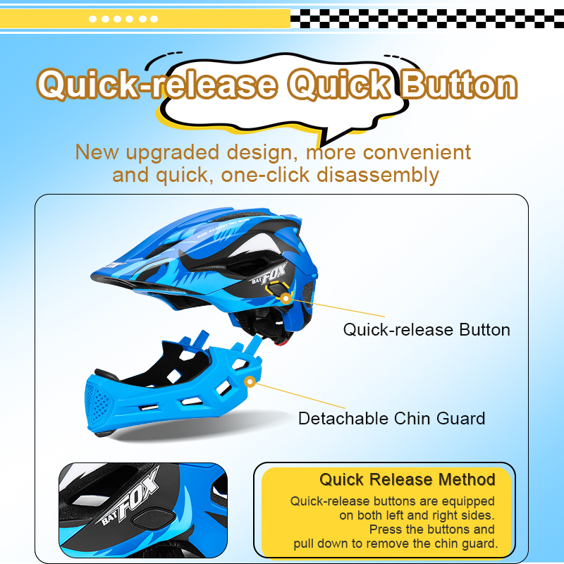 BATFOX Helm Sepeda Wajah Penuh - Running Gear Kids ulasan dan harga