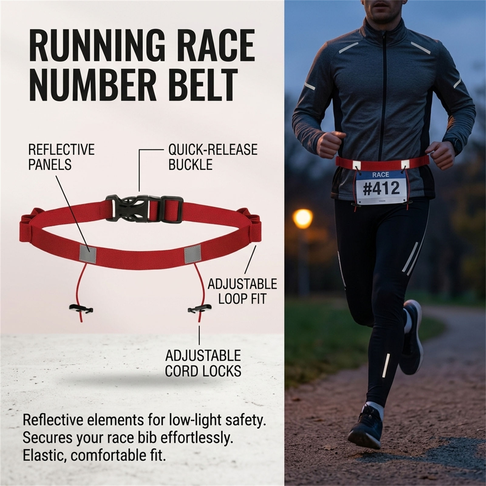 Sabuk Bib Balap Reflektif untu - Race Bib ulasan dan harga
