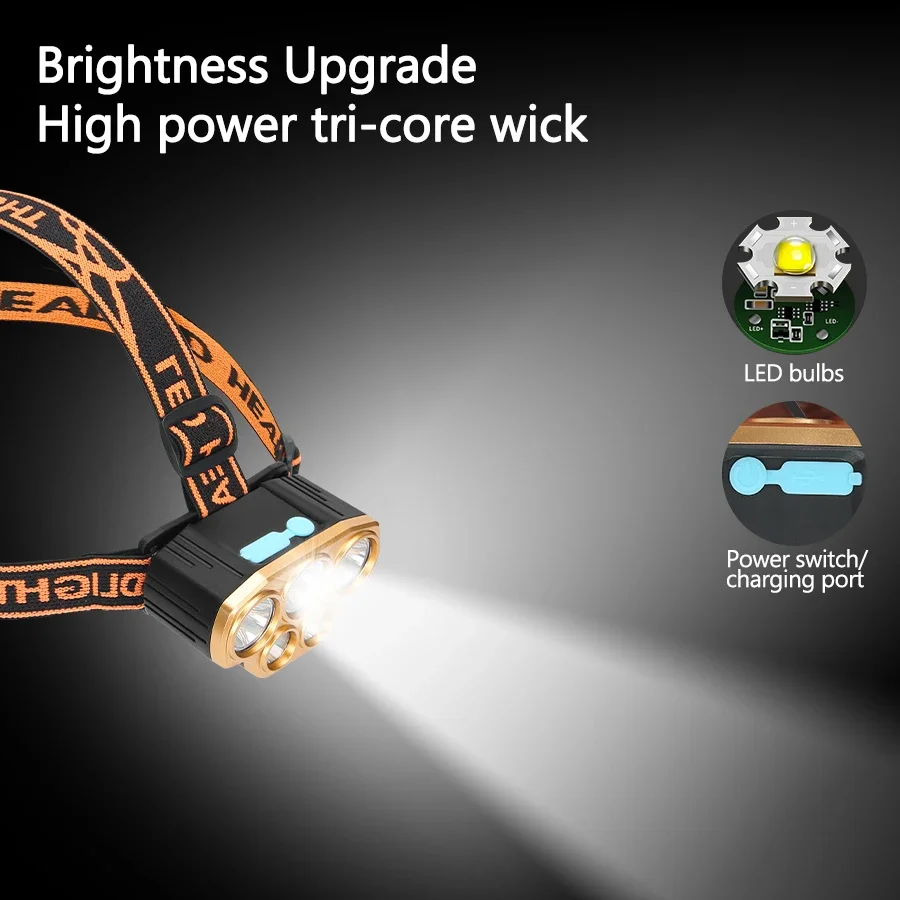Senter Kepala 5 LED Isi Ulang  - Running Headlamp ulasan dan harga