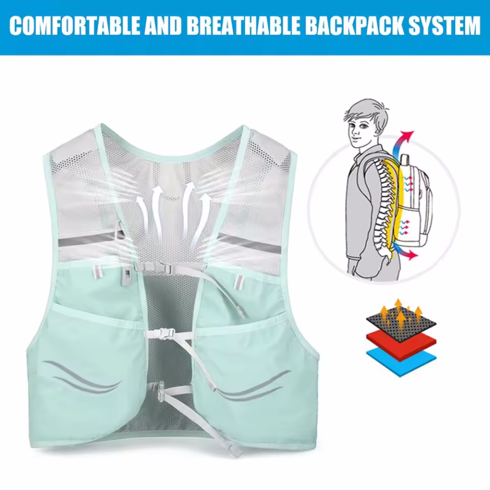 Rompi Lari Reflektif Tas Dada  - Hydration Vest ulasan dan harga