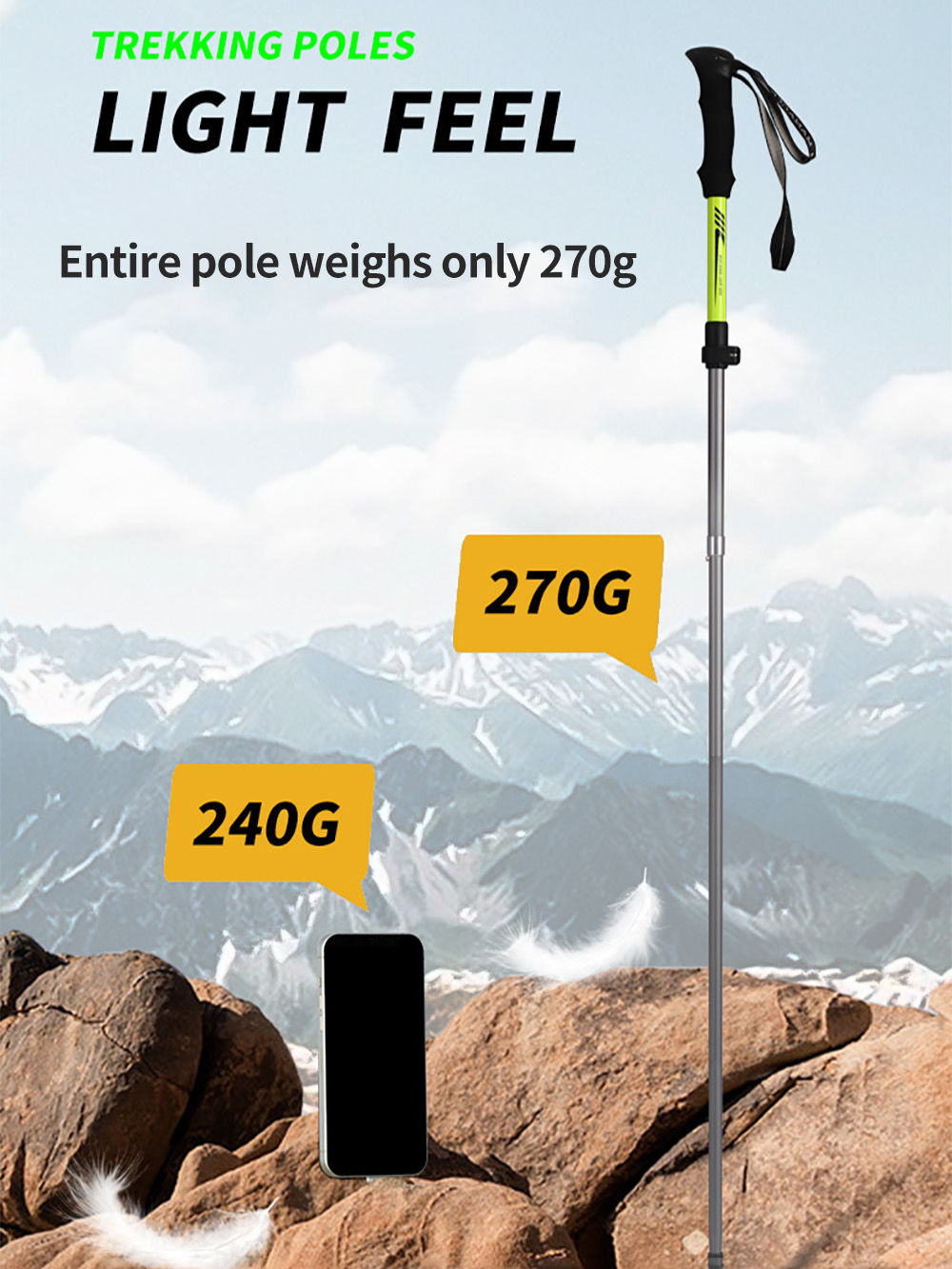 Tongkat Trekking Lipat Alumini - Trekking Pole Carbon ulasan dan harga